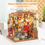 RoWood DIY Miniature Dollhouse Kit, 1:24 Scale Tiny House Building Kits - Sam's Study Rowood