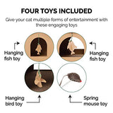 Furhaven Multi-Level Cardboard Cat House w/ Catnip for Indoor Cats, Ft. Scratching Pads & Toys - Farmhouse Corrugated Cat Scratcher Hideout - Furhaven