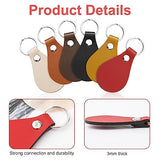 SAVITA 30 Pcs Leather Key Chain Kit, Leather Key Fob Kit Leather Keychain with Key Rings and Rivets PU Leather Keychain Blank for DIY Craft Laser SAVITA