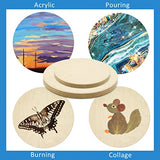 Falling in Art Unfinished Round Birch Wood Panels Kit for Painting, Wooden Canvas 4 Pack of 6 and 8" Studio 3/4" Deep, Cradle Boards for Pouring, Falling in Art