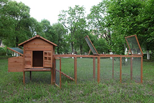 Wooden Chicken Coop House Chick Cage w/Egg Box Run Rabbit Hutch Enclosure Poultry Pet Hutch Garden Backyard Cage Large Indoor and Outdoor Use (120 - WoodArtSupply