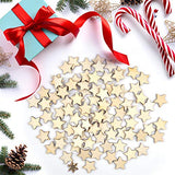 120 Pieces 2 Inch Unfinished Wooden Star Blank Natural Wood Slices Wooden Cutout Tiles for DIY Crafts Home Decoration Painting Staining Coopay