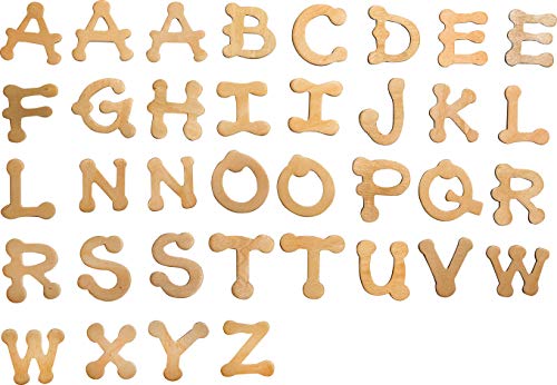 Plaid Dot Wood Letter Pack, 1 3/4" Fun Font, brown