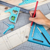 SHALL Rafter Square & Combination Square Tool Set, 7 Inch Aluminium-Alloy Carpenter Square & 16 Inch Zinc-Alloy Woodworking Framing Square Combo SHALL
