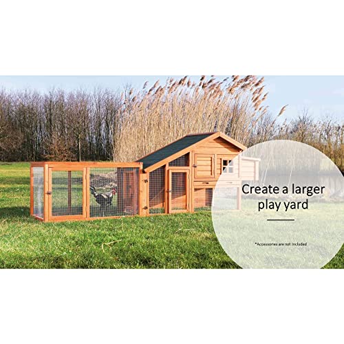 TRIXIE Outdoor Run with Cover, Chicken Cage, Chicken Backyard, Playground, Brown, 45.25 x 26.75 x 27.75 inches - WoodArtSupply