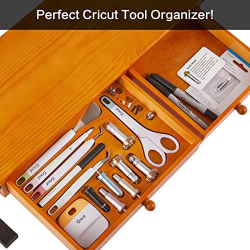 Duryeo Tabletop Solid Wood Stacker with Storage Drawers, Organizer Stand to Keep Cricut Craft Cutting Machines, Accessories and Other Supplies Duryeo