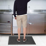 ZTDM Rubber Mat, 36‘’Lx24‘’W Heavy Duty Non-Slip Drainage Rubber Cushion Mat, Anti-Fatigue Industrial Drainage Bar Resturant Kitchen Hard Floor Mat, ZTDM