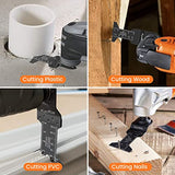 Kyoffiie 100Pcs Oscillating Saw Blades, 1-3/4" Quick Release Multi Tool Blades Kits Universal Oscillating Tool Blades Wood Plastic Multitool Blades Kyoffiie