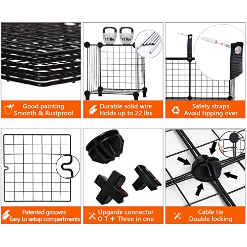 AWTATOS Closet Organizer, Wire 8 Cube Storage Organizer, DIY Portable Closet Clothes Organizers Storage Shelves with Partition, Cubby Shelving for AWTATOS