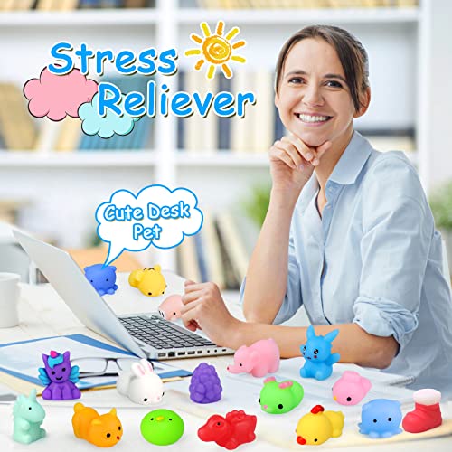 75Pcs Squishies Mochi Squishy Toys Party Favors for Kids Kawaii Mini Squishies Animal Stress Relief Toy Bulk Treasure Box Toys for Classroom Prizes FLY2SKY