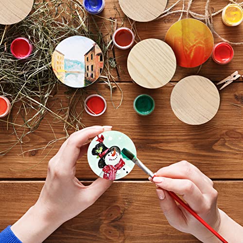 2 Inch 50 Pieces Wood Circles, GOH DODD Small Round Discs Unfinished Slices Blank Wooden Ornaments for DIY Crafts, School Projects, Decorations GOH DODD