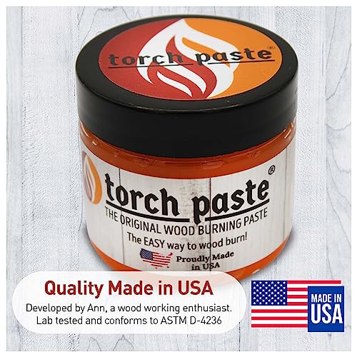 Torch Paste - The Original Wood Burning Paste | Made in USA | Heat Activated Non-Toxic Paste for Crafting & Stencil Wood Burning | Accurately &