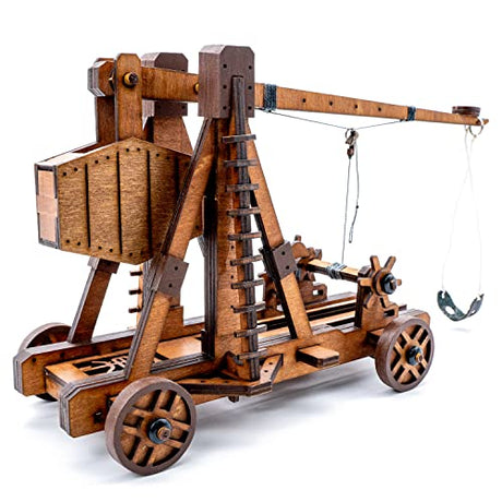 Toystub 3D Wooden Trebuchet Puzzle Kit for Adults - Build and Display Your Own Mini Catapult Toystub
