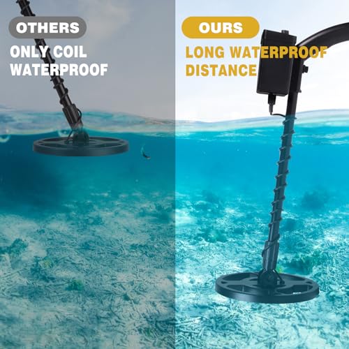 Long Distance Waterproof Metal Detector with Enhanced Precision-Gold Detector with Large LCD Display for Adult and Kid Use, 2 Expert Modes, - WoodArtSupply