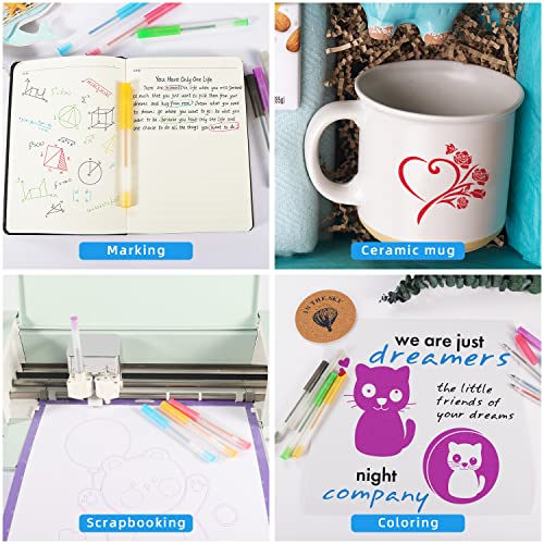 Welebar Glitter Gel Pen Set for Cricut Maker 3/Maker/Explore 3/Air 2/Air, 0.8 Tip Glitter Pen Set of 7 Pack Medium Point Pen, Writing, Drawing, Welebar