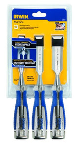 IRWIN Tools Marples High-Impact Chisel Set, 3-Piece (1819362) Blue IRWIN