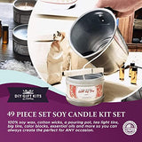 DIY Gift Kits 49-Piece Soy Candle Making Kit | Makes 14 Candles | 3 Pure Essential Oils, Soy Wax, Pouring Pot & More | DIY Starter Kit | Scented DIY Gift Kits