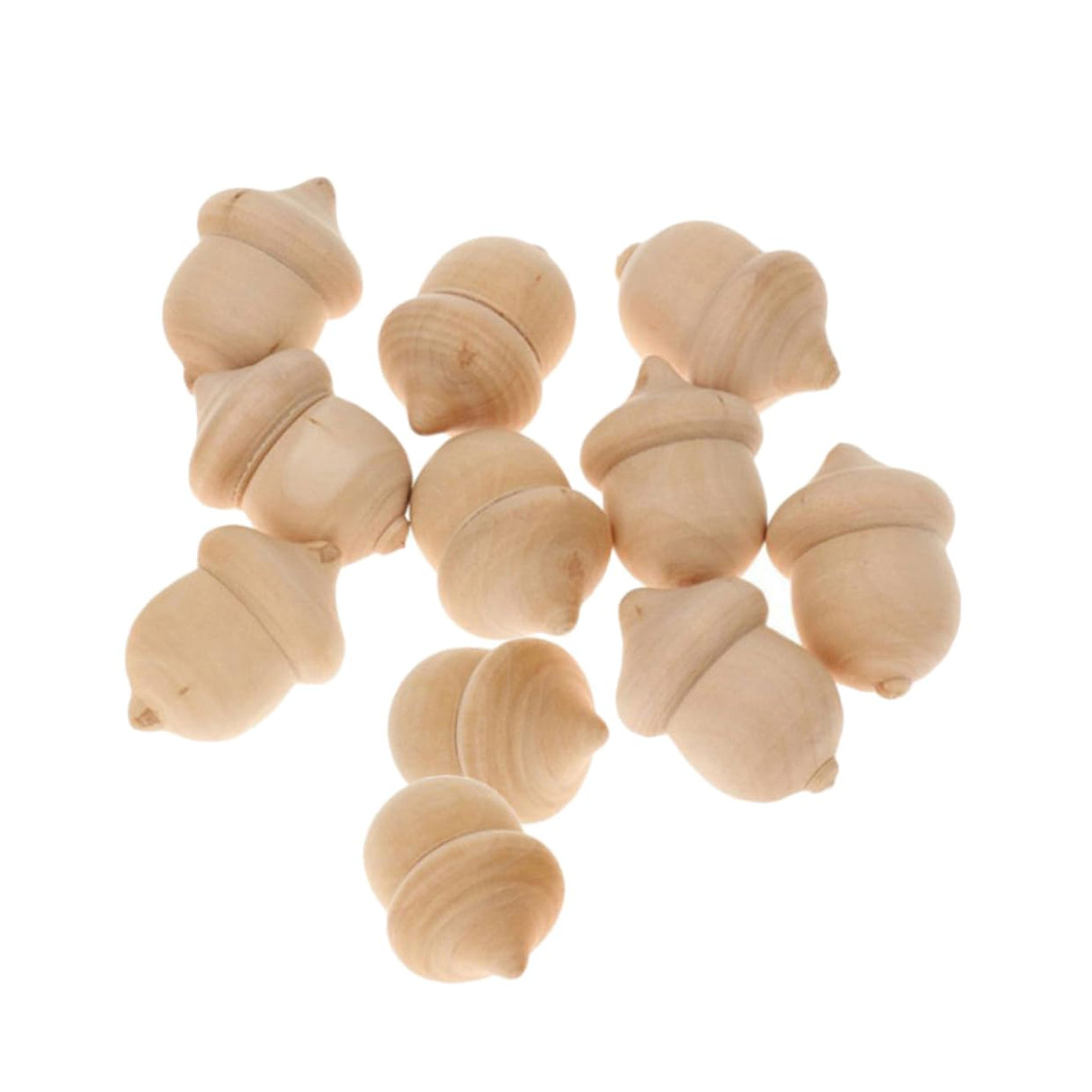 COHEALI 60 Pcs Wood Shapes for Painting Blank Peg Doll Driftwood for Crafts Xmas Wood Peg Wood Peg Doll Unfinished Wood Acorn Cutouts Christmas Peg COHEALI