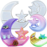 Crescent Moon Shelf Epoxy Resin Silicone Molds Crystal Display Tray DIY 2-Bundle Set FUNSHOWCASE