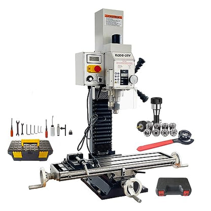 INTBUYING Benchtop Mini Milling Drilling Machine R8 High Precision Mill Drill Machine Micro Variable Speed Power Mill Drill Press 1100W Brushless - WoodArtSupply