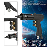 Pneumatic Riveting Gun, Pull Nut Automatic Air Riveter Nut Gun Tool for Metal Plate, Pipe and Manufacturing Industry Riveting (KP-739A) Walfront