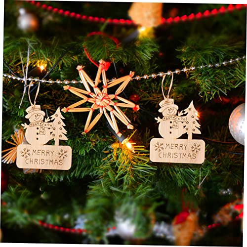 ABOOFAN Christmas Carved Wooden Slice s en Unfinished Wooden Star Ornament ABOOFAN