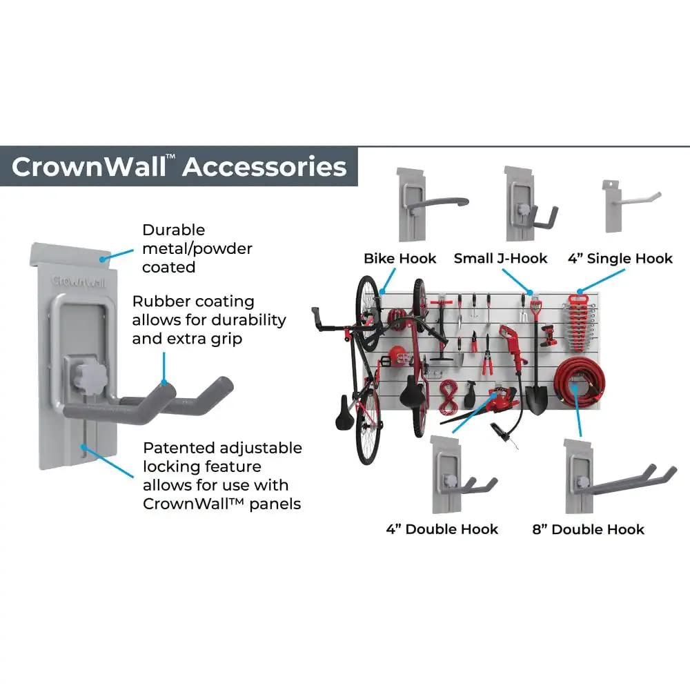 CrownWall 6" Basic Bundle (8x4 ft) with 20-Piece Locking Hook Kit (Graphite) - WoodArtSupply