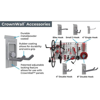 CrownWall 6" Basic Bundle (8x4 ft) with 20-Piece Locking Hook Kit (Graphite) - WoodArtSupply