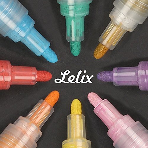 Lelix Acrylic Paint Markers, 24 Colors Permanent Acrylic Paint Pens for Rock, Glass painting, Ceramic, Wood, Canvas, Fabric, Photo Album, DIY Craft Lelix
