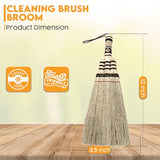 12 Inch Traditional Sorghum Whisk Broom Handmade Multi -Surface Sweeping Driveways, Sidewalk, Remove Dust and Dirt from Porches SN SKENNOVA
