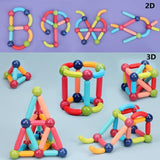 COUOMOXA 74 PCS Magnetic Blocks Sticks Construction Building, Learning Education Stem Preschool Toddler Kids Toys for 3+ Year Old, Montessori Toys COUOMOXA