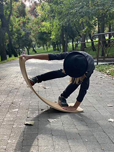 Montessori Wooden Wobble Board for Kids & Adults - 35" & 100% Natural Wood Balance Board, Toddler Balancing Toy, Unique Boys & Girls Open Ended Toys nutty toys