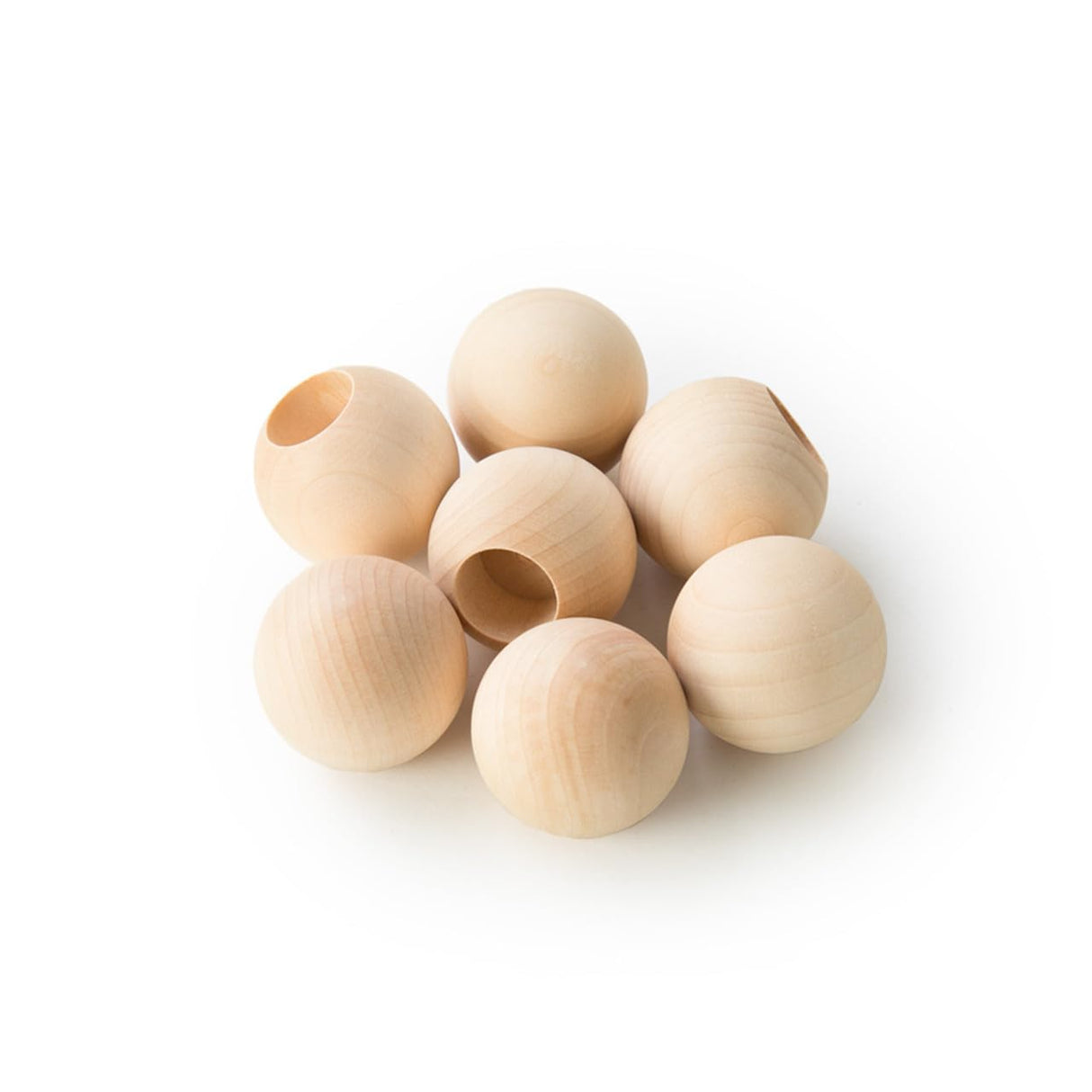 25 Pcs, Wooden Toy Parts Wood Ball Dowel Caps 1-1/4" Ball with A 5/8" Hole Used As Doll Head Combine with Clothes Pin (Cpr375) for Body and Use Doll Generic