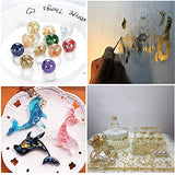 Mingjieus Gold Foil Flakes for Resin 8 Bottles Gilding Flakes Metal Gold Leaf Flakes for Nails,Crafts,Painting Art,Slime Mingjieus