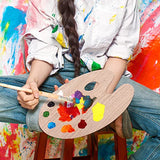 Wooden Paint Palette Paint Tray Palettes for Acrylic, Painting Palette Art Pallet for Painting, Thumb Holder Trays for Artist, 1 PCS Tamaki