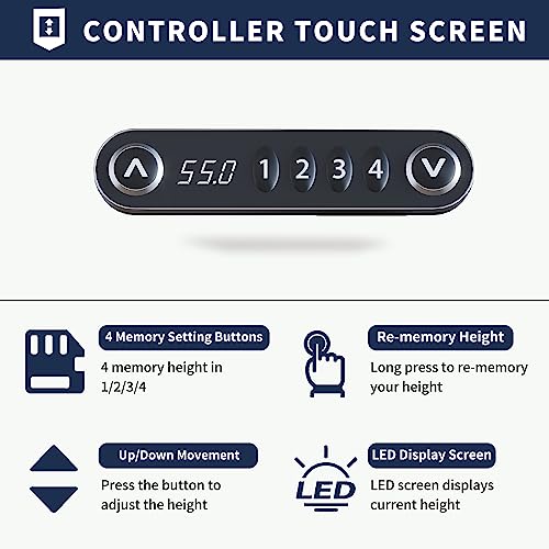 HEONAM L Shape Standing Desk with Drawer, 63x47 Inches Height Adjustable Sit Stand Up Desk with Storage Shelf, Home Office Desk Computer Workstation HEONAM