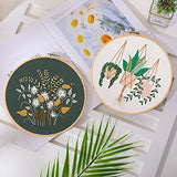 Santune 3 Sets Embroidery Starter Kit with Pattern and Instructions, Cross Stitch Set, Stamped Embroidery Kits with 3 Embroidery Clothes with Santune