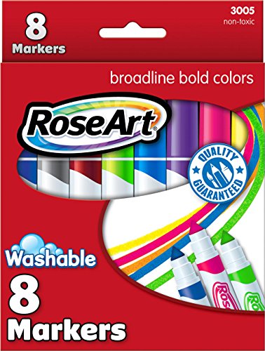 RoseArt Bold Washable Broadline Markers 8-Count Packaging May Vary (3005VA-24) - WoodArtSupply