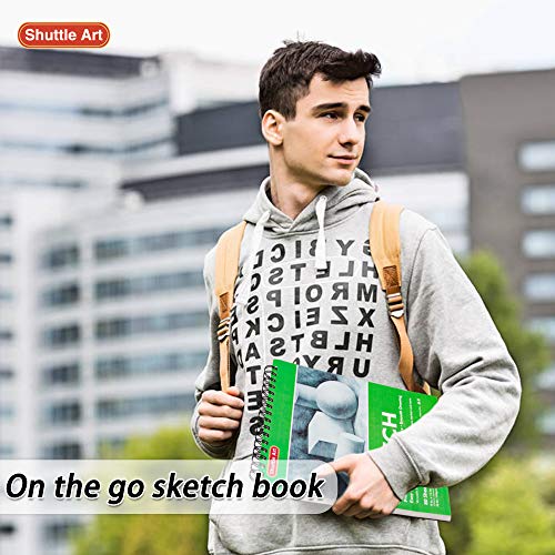 Shuttle Art Drawing Kit and Sketch Pad Bundle, Set of 123 Pack Art Pencil Set +160 Sheets Sketch Pad Shuttle Art