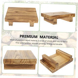 Operitacx Wooden Table Bracket Small Wood Step Succulent Plant Stand Black Tray Decor Small Plant Stand Wooden Flower Pot Planters for Indoor Plants Operitacx