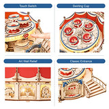 ROKR 3D Puzzles for Adults Model Kit, DIY Wooden Music Box Building Kit with LED Lights for Teens Adults Birthday Gift (Tilt-A-Whirl 280pcs) ROKR