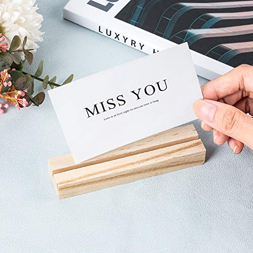 OLYCRAFT 20pcs Wood Place Card Holders 3.5mm Slot Wood Sign Holders Table Number Stand Table Number Holders for Wedding Party Events Decoration - WoodArtSupply