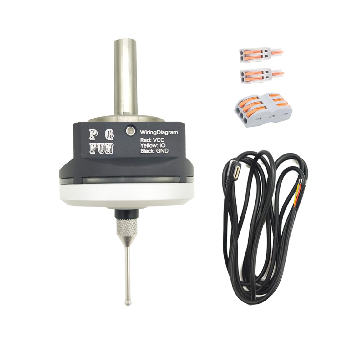 PGFUN CNC 3D Touch Probe Upgraded XYZ Axis Anti-roll Edge Finder Waterproof 3 Coordinate Measuring Sensor Kit with 6mm Shank & 6.5 Ft Cable, PGFUN