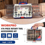 WORKPRO 476PCS Rotary Tool Accessories Kit, Rotary Tool Bits for Easy Cutting, Sanding, Grinding, Carving, Polishing, Drilling and Engraving WORKPRO