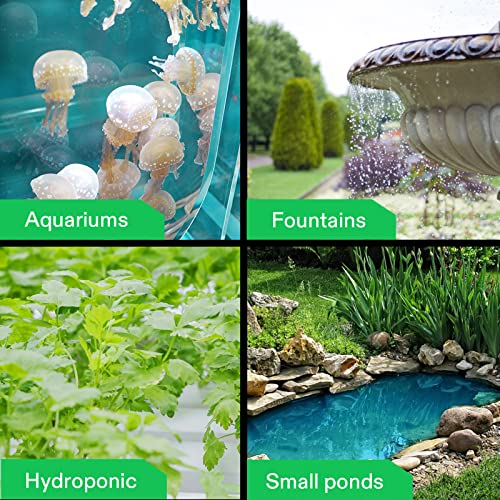 VIVOSUN 400GPH Submersible Pump(1500L/H, 15W), Ultra Quiet Water Pump with 5.2ft High Lift, Fountain Pump with 5ft Power Cord, 3 Nozzles for Fish VIVOSUN