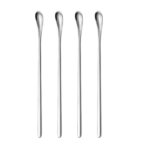 Delove Long Stainless Steel Cocktail Stirrers Stir Cocktail Drink Swizzle Stick Beverage Coffee Stirring Spoon- Mixing Spoon- Tiny Salt Condiment Delove