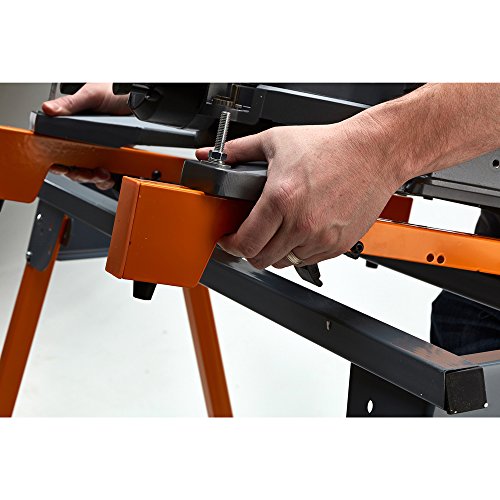BORA Portamate PM-4000 - Heavy Duty Folding Miter Saw Stand with Quick Attach Tool Mounting Bars Orange 44 x 10 x 6.5 inches