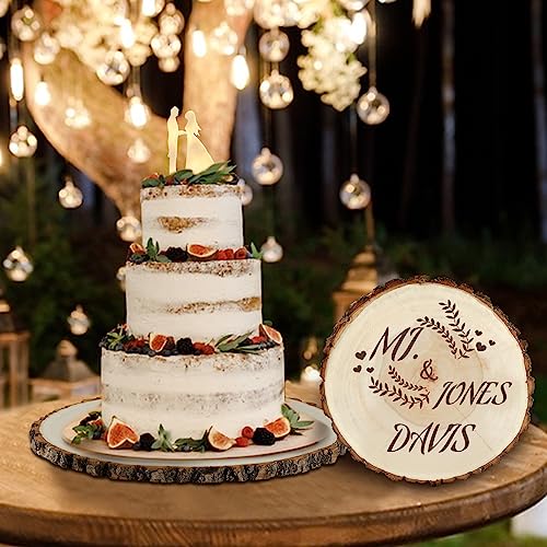 Wood Slices 8-9 Inch 6 Pcs Wood Rounds Unfinished Wood Circles Wood Slices for Centerpieces,Wood Centerpieces for Tables,Wood Slices for