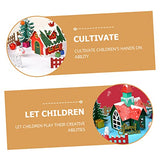 Toyvian 5 Sets Christmas Cookie House 3D Gingerbread House Cardboard City House Unfinished Xmas House Xmas Homemade Hut Wooden Christmas Village Toyvian