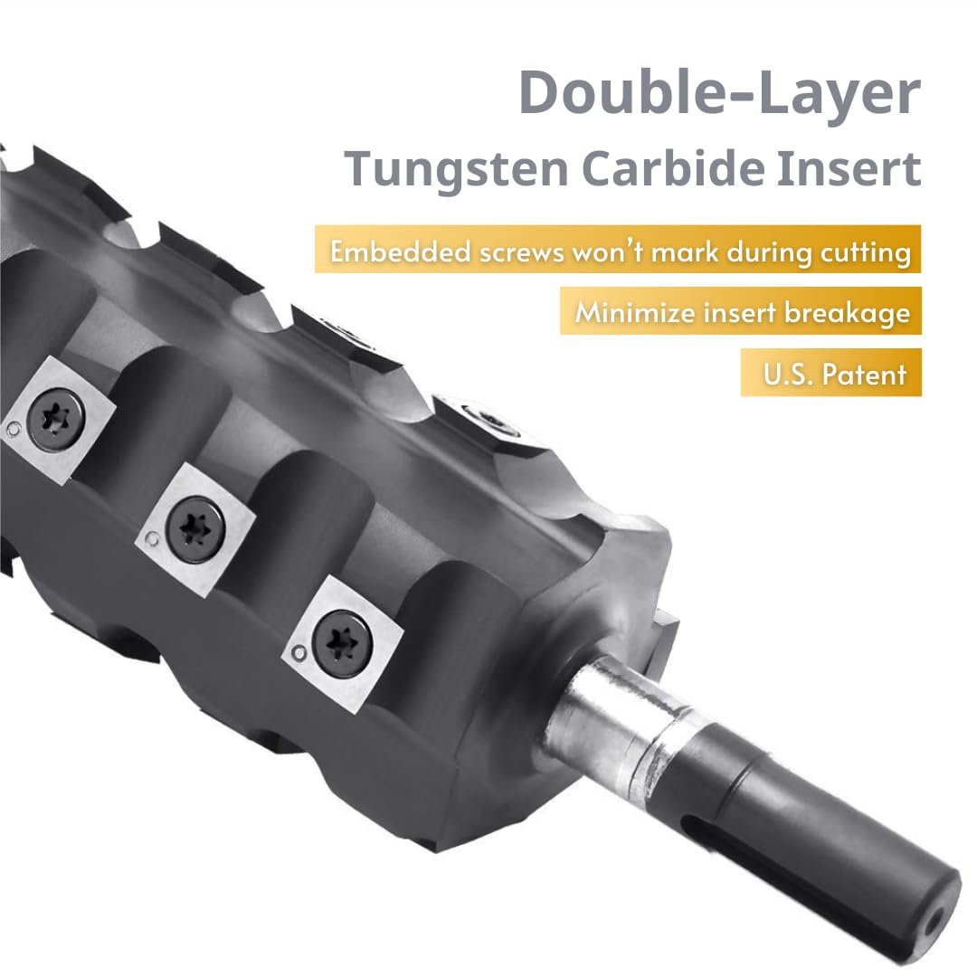 ELEPHAS - 6" Woodworking Tool Spiral Cutter head and Helical cutterhead for jointer, 4 rows 20 inserts ELEPHAS